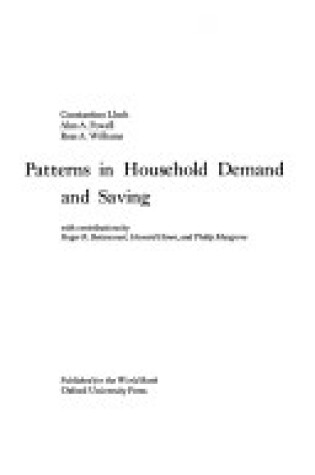 Cover of Patterns in Household Demand and Saving