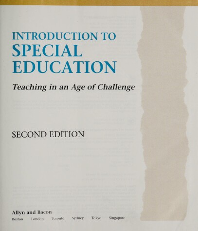 Book cover for Introduction Special Education