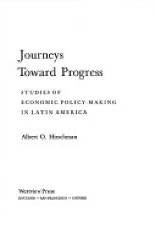 Cover of Journeys Toward Progress