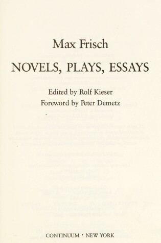 Cover of Novels, Plays, Essays