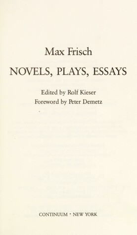 Book cover for Novels, Plays, Essays
