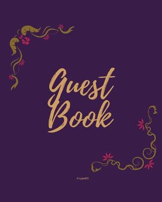 Book cover for Guest Book - Golden Frame #5 on Pink Paper