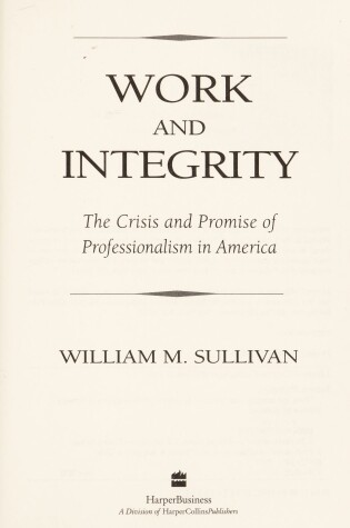 Cover of Work and Integrity