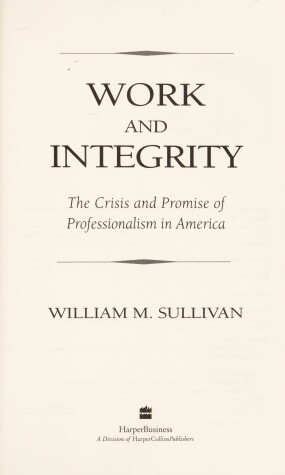 Cover of Work and Integrity