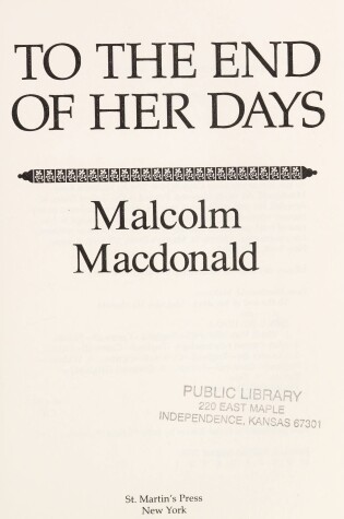 Cover of To the End of Her Days