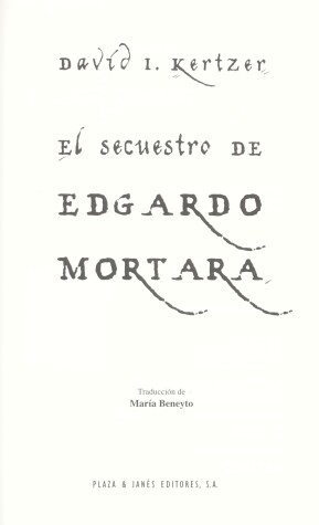 Book cover for El Secuestro de Edgardo Mortara