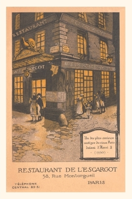 Cover of Vintage Journal Restaurant de L'Escargot, Paris