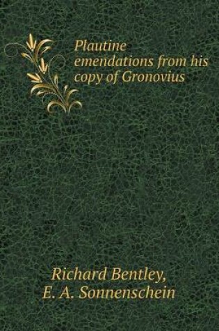 Cover of Plautine emendations from his copy of Gronovius