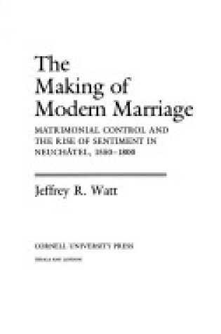 Cover of The Making of Modern Marriage