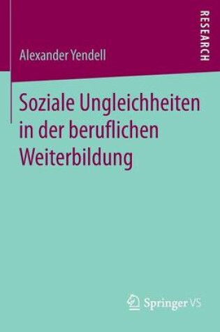 Cover of Soziale Ungleichheiten in Der Beruflichen Weiterbildung