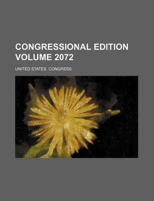 Book cover for Congressional Edition Volume 2072