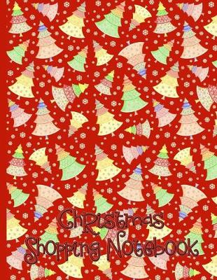 Book cover for Christmas Shopping Notebook Crafter's Christmas Trees and Snowflakes