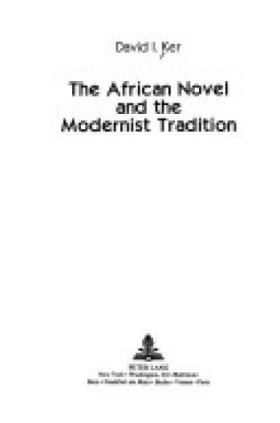 Cover of The African Novel and the Modernist Tradition