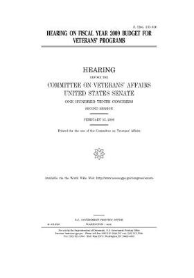 Book cover for Hearing on fiscal year 2009 budget for veterans' programs