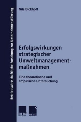 Cover of Erfolgswirkungen strategischer Umweltmanagementmaßnahmen