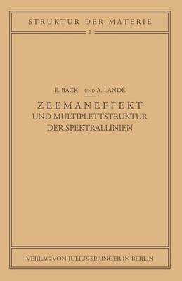 Book cover for Zeemaneffekt und Multiplettstruktur der Spektrallinien