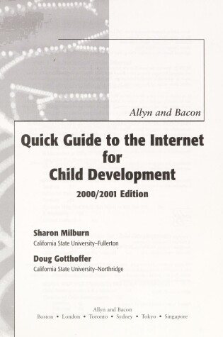 Cover of Allyn & Bacon Quick Guide to the Internet for Child Development, 2000/2001 Edition (Value-Package Option Only)