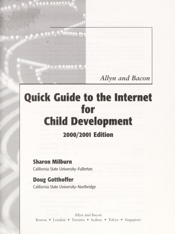 Book cover for Allyn & Bacon Quick Guide to the Internet for Child Development, 2000/2001 Edition (Value-Package Option Only)