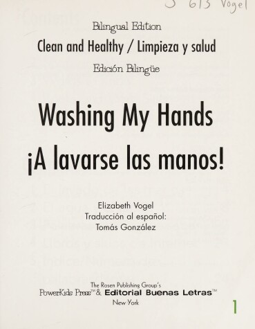 Cover of Washing My Hands / �A Lavarse Las Manos!