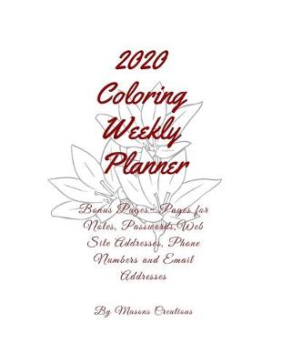 Book cover for 2020 Coloring Weekly Planner
