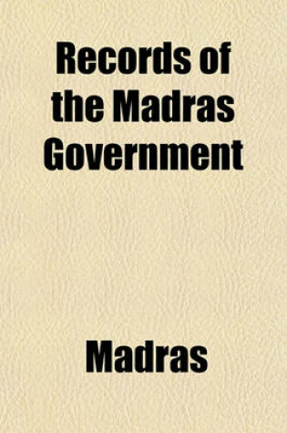 Cover of Records of the Madras Government