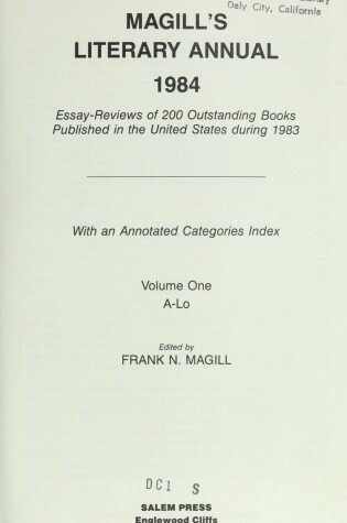 Cover of Magill's Literary Annual