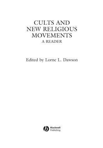 Book cover for Cults and New Religious Movements