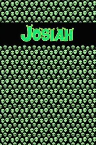 Cover of 120 Page Handwriting Practice Book with Green Alien Cover Josiah