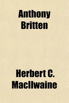 Book cover for Anthony Britten