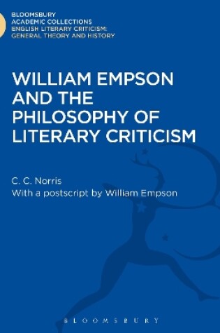 Cover of William Empson and the Philosophy of Literary Criticism