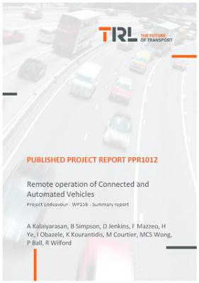 Book cover for Remote operation of Connected and Automated Vehicles