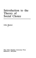 Book cover for Intro Theory Soc Choice CB