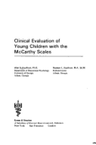 Cover of Clinical Evaluation of Young Children with the McCarthy Scales