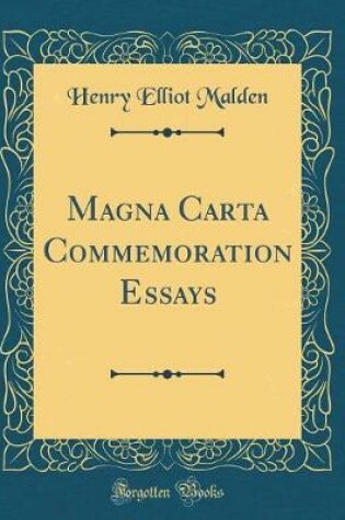 Cover of Magna Carta Commemoration Essays (Classic Reprint)