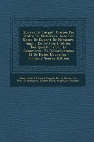 Cover of Uvres de Turgot