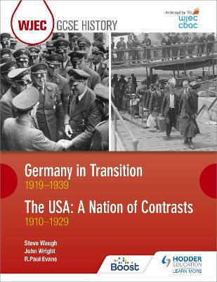 Book cover for CBAC TGAU HANES: Yr Almaen mewn Cyfnod o Newid 1919-1939 ac UDA: Gwlad Gwahaniaethau 1910-1929 (WJEC GCSE History Germany in Transition, 1919-1939 and the USA: A Nation of Contrasts, 1910-1929 Welsh-language edition)