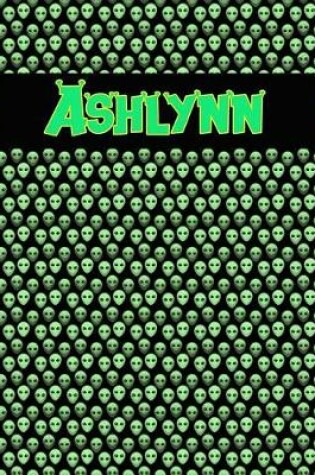 Cover of 120 Page Handwriting Practice Book with Green Alien Cover Ashlynn