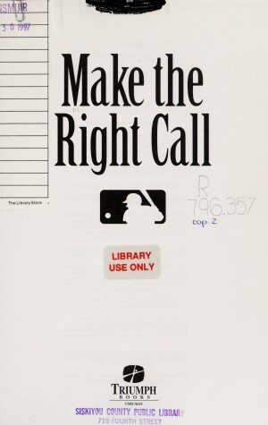 Book cover for Make the Right Call