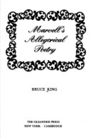 Cover of Marvell's Allegorical Poetry