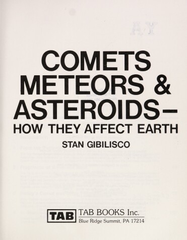 Book cover for Comets, Meteors and Asteroids