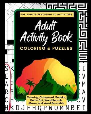 Book cover for Adult Activity Book Coloring and Puzzles