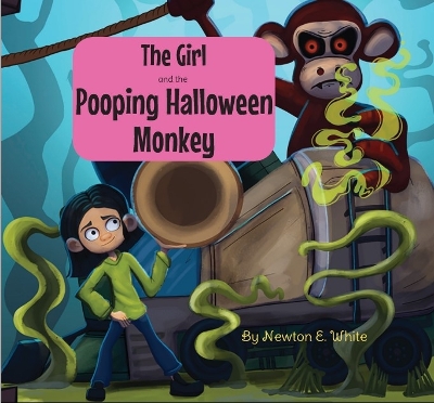 Book cover for The Girl and the Pooping Halloween Monkey