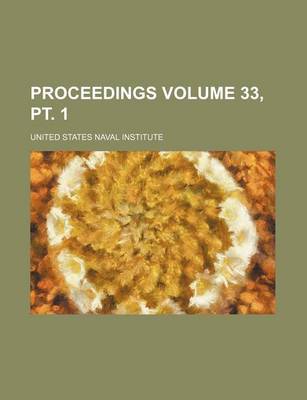 Book cover for Proceedings Volume 33, PT. 1