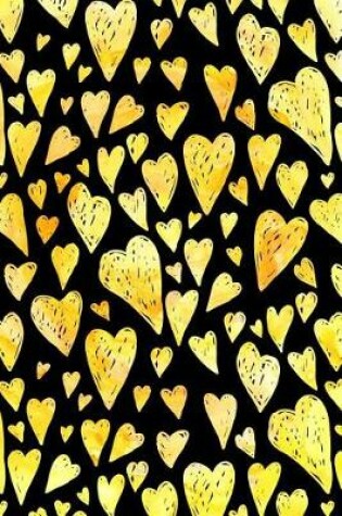 Cover of Bullet Journal Notebook Yellow Watercolor Hearts