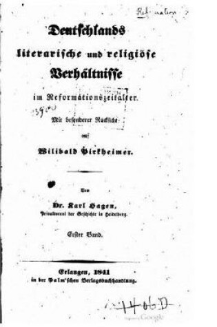 Cover of Deutschlands literarische und religioese Verhaltnisse