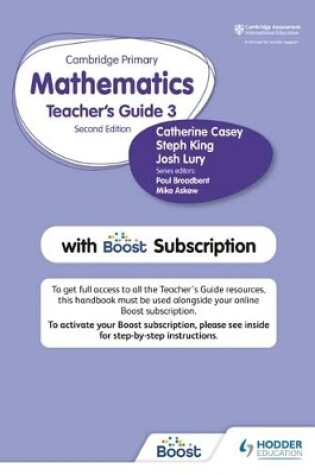 Cover of Hodder Cambridge Primary Mathematics Teacher's Guide Stage 3 with Boost Subscription