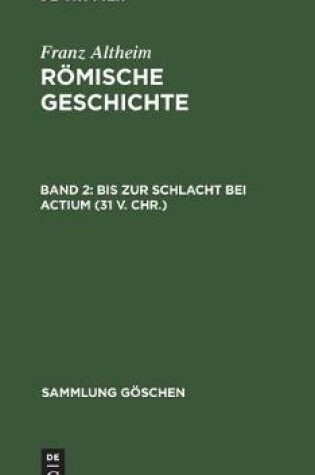 Cover of Bis Zur Schlacht Bei Actium (31 V. Chr.)