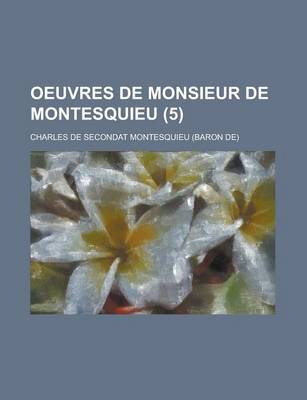 Book cover for Oeuvres de Monsieur de Montesquieu