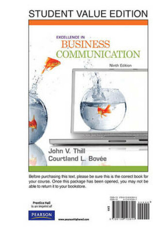 Cover of Excellence in Business Communication, Student Value Edition