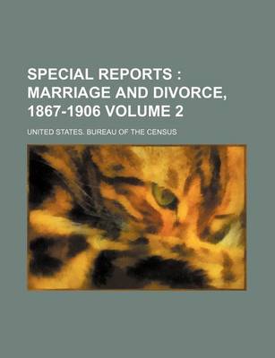 Book cover for Special Reports Volume 2; Marriage and Divorce, 1867-1906